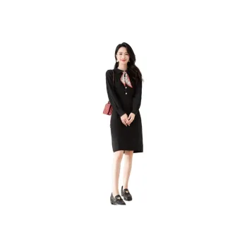 X MOOM Long Sleeved Dress Women's Black