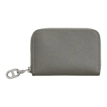 HERMES Zipengo Evercolor Calfskin Card Holder Women's 0L Grismeyer Rain Cloud Gray