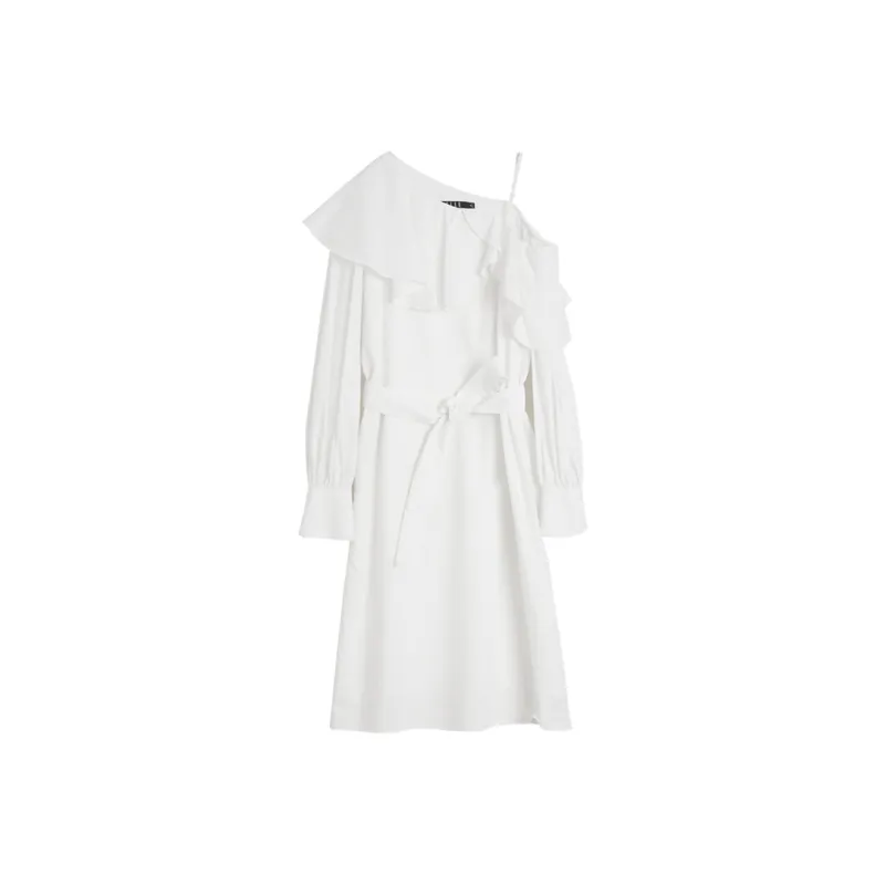 ELLE Long Sleeved Dresses Women's White-0