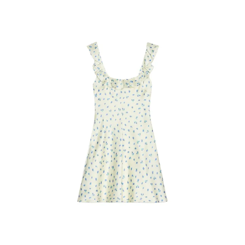 ZARA Slip Dress Women's Nude/Blue-0