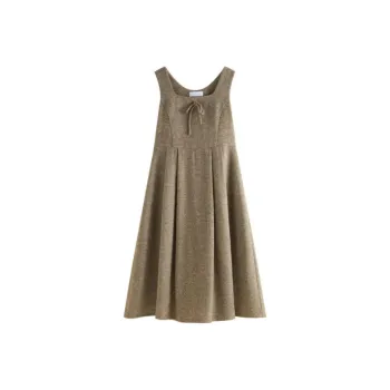 FANSILANEN Premium Sleeveless Dress Women's Coffee