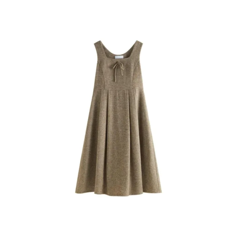 FANSILANEN Premium Sleeveless Dress Women's Coffee-0