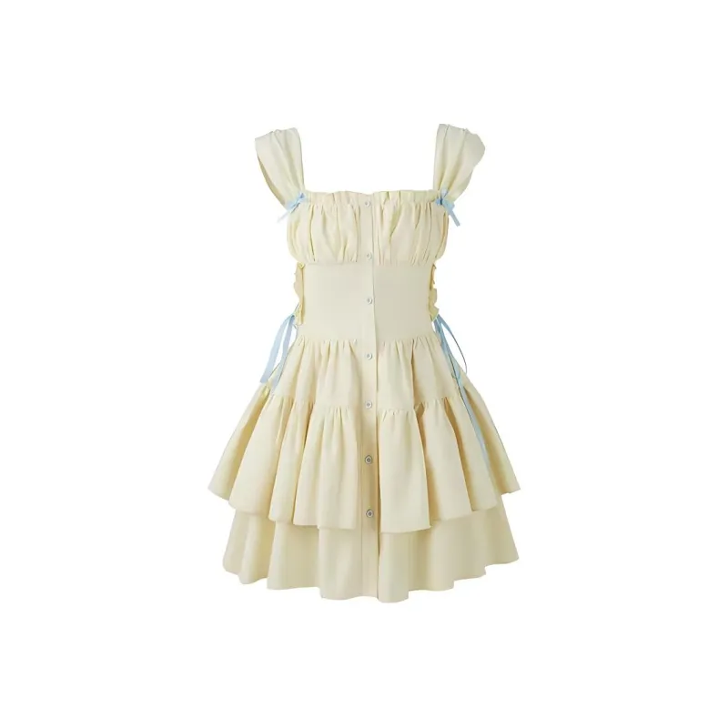 TASTILY Slip Dresses Women's Yellow-0