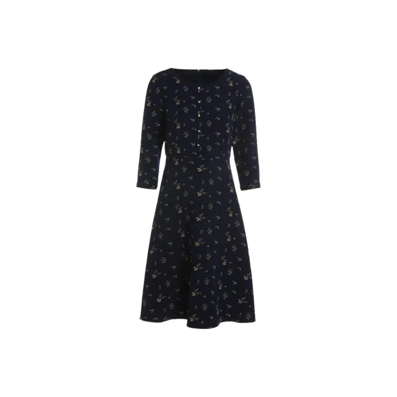 QIAOWANNI Long Sleeved Dress Women's Orchid Rabbit-0