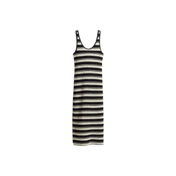 H&M Slip Dress Women's Black Stripes
