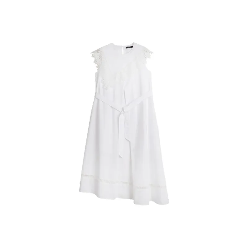 ELLE Sleeveless Dress Women's White-0