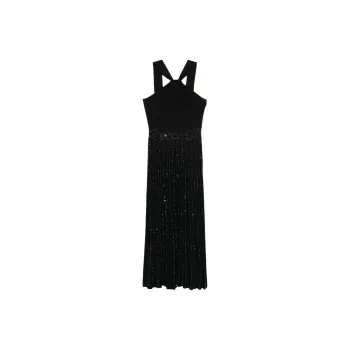 D.Exterior Sequin embellished Maxi Dress