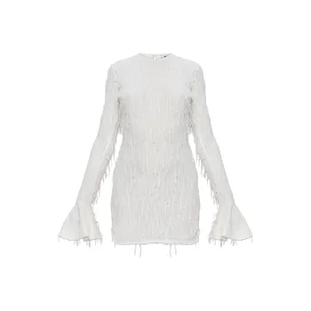 Rotate SS25 Long Sleeved Dress Women's White