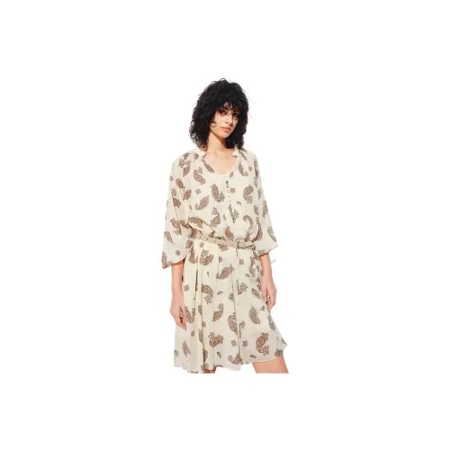 MOCO Slip Dress Women's Apricot With Paisley Pattern