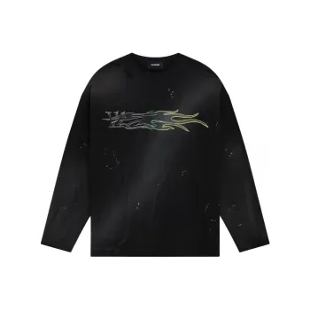 WE11DONE Motif embroidered Cotton Sweatshirt