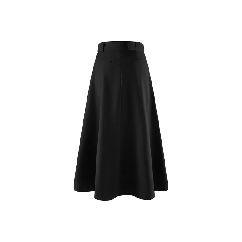 A21 Casual Long Skirts Women's Black-1
