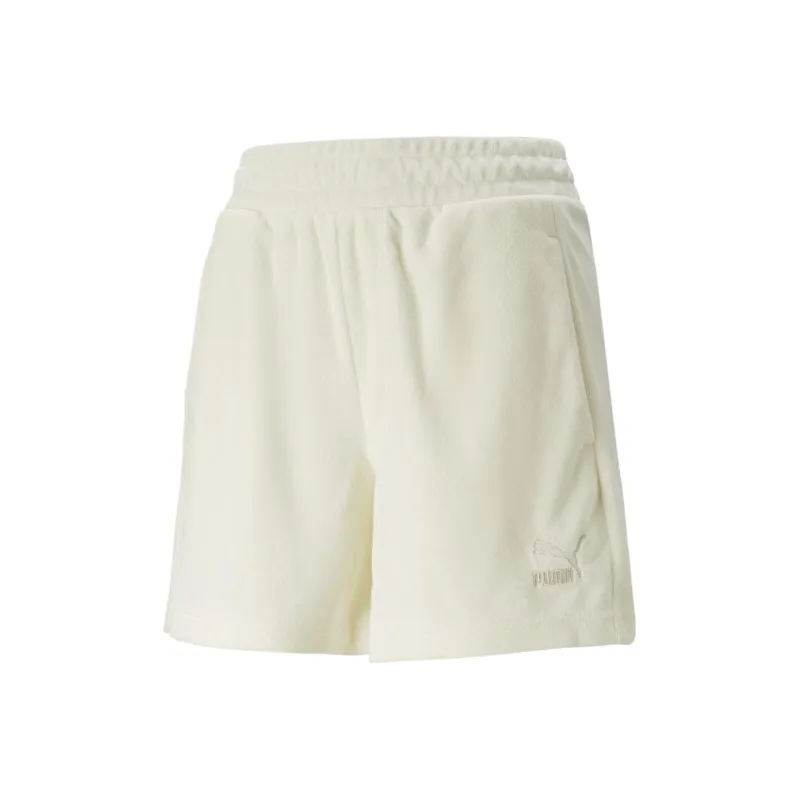 PUMA CLASSICS CLASSICS Toweling Shorts 5' Sports Shorts Women's White-0
