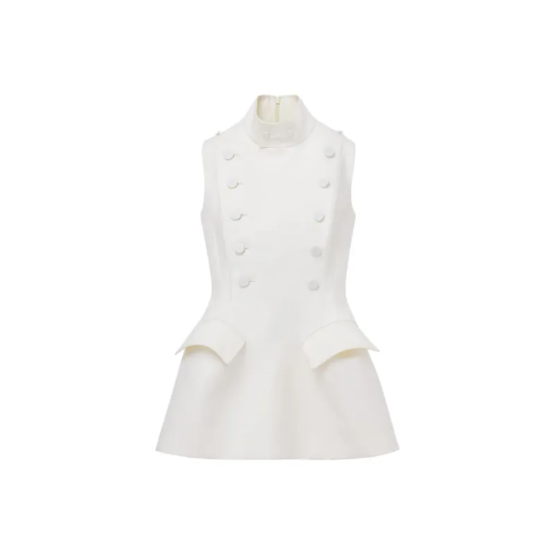 Alexander McQueen Sleeveless Dress Women's White-0