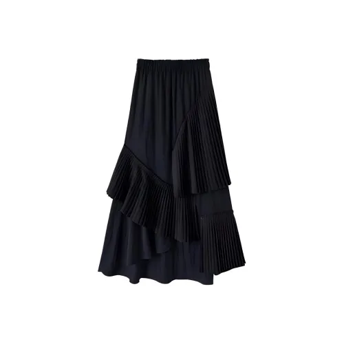 AnnoMundi Casual Long Skirts Women's Black