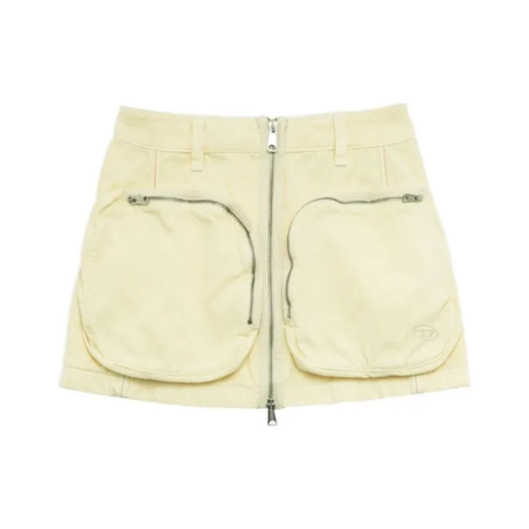 DIESEL Casual Short Skirts Women's Beige Yellow-0