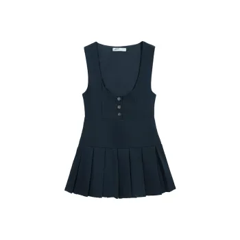 PAIN OR PLEASURE Sleeveless Dress Women's Navy Blue