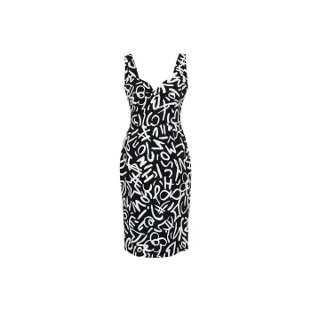 MOSCHINO Scribble print Midi Dress