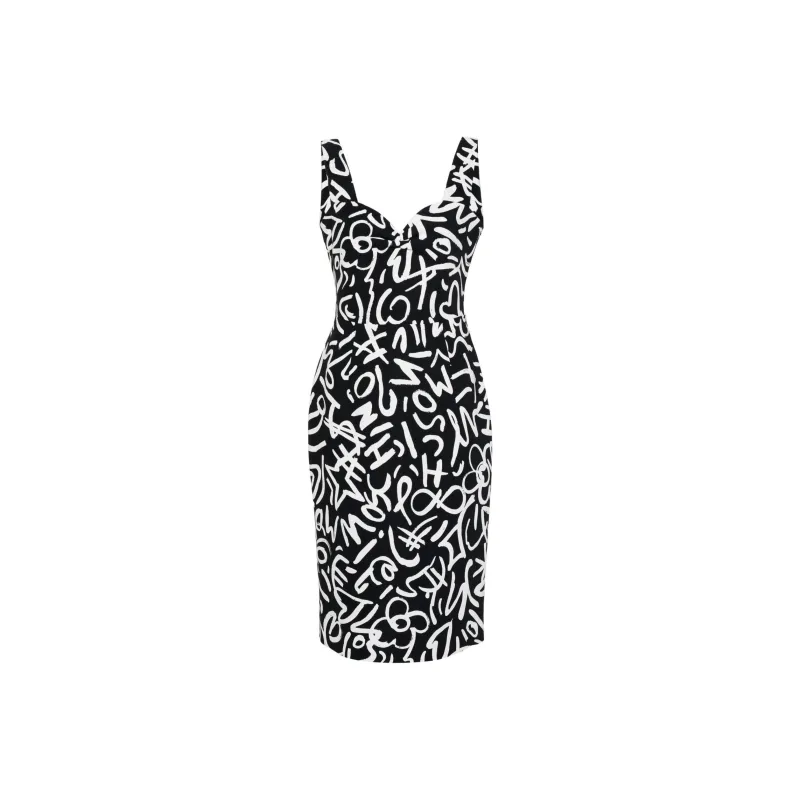 MOSCHINO Scribble print Midi Dress-0