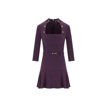 Elisabetta Franchi Long Sleeved Dress Women's Purple