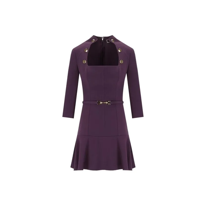 Elisabetta Franchi Long Sleeved Dress Women's Purple-0