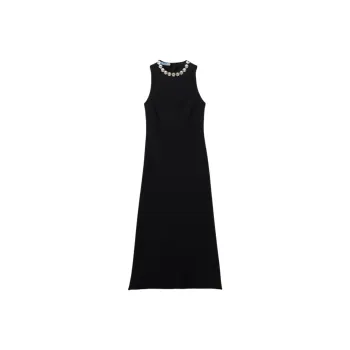 PRADA Embellished Sleeveless Midi Dress