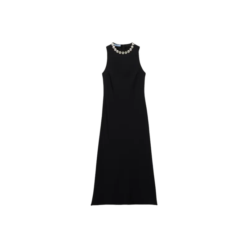 PRADA Embellished Sleeveless Midi Dress-0