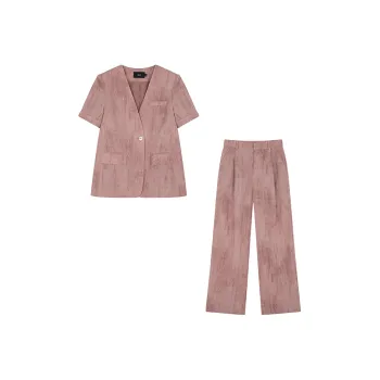 Mo Han Yi Mei Casual Suit Women's Dusty Pink