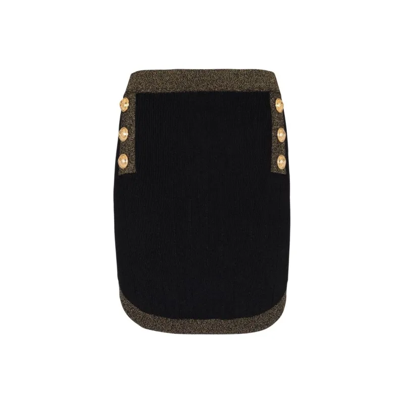 BALMAIN Button embellished Knitted Miniskirt-0