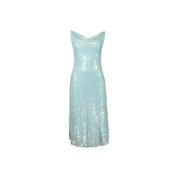 LAPOINTE Sequined Cowl neck Midi Dress