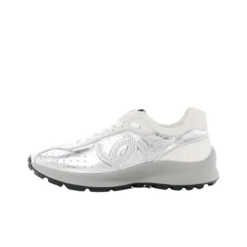 CHANEL 25C Low Top Casual Shoes Women's Silver
