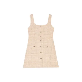 Maje Slip Dress Women's Beige Yellow