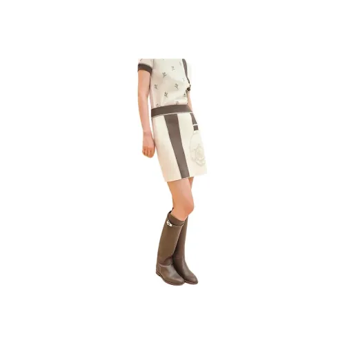 HERMES SS24 Casual Short Skirts Women's Beige