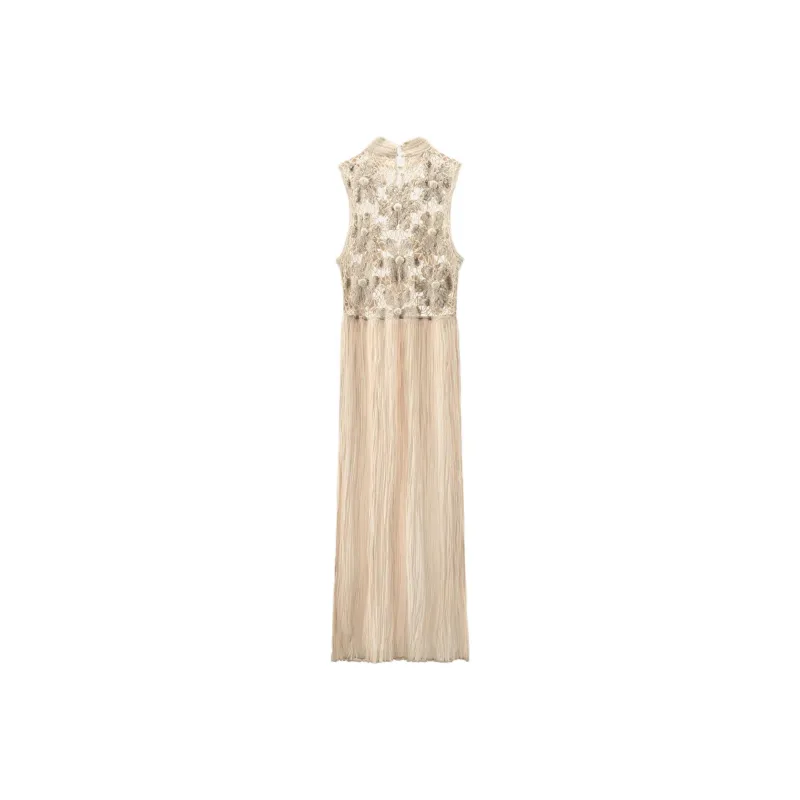 ZARA Sleeveless Dress Women's Raw White-1