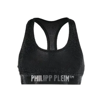 PHILIPP PLEIN Crystal embellished Logo underband Bra