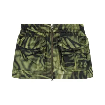 DIESEL O-Mirty Graphic Printed Cargo Mini Skirt