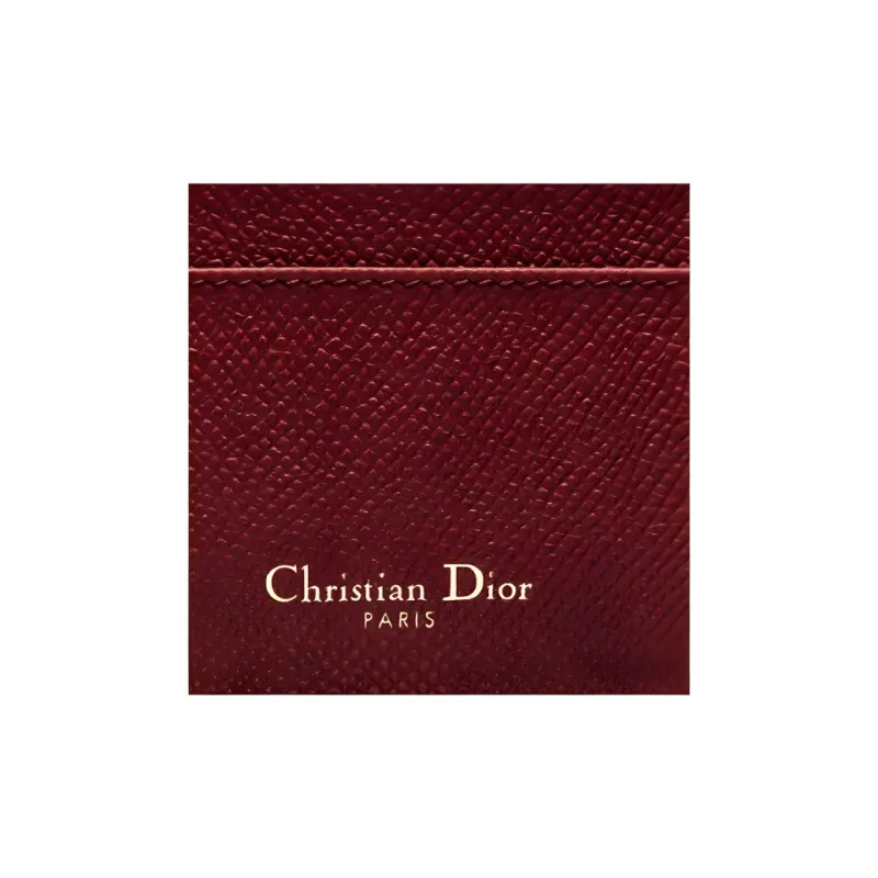 DIOR Cow Leather Card Holder Women's Brick Red-3