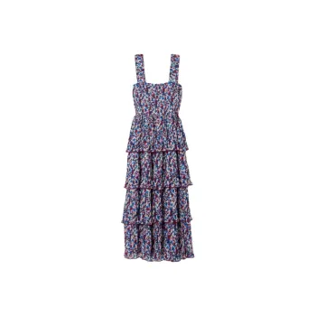 GANNI Floral print Layered Midi Dress
