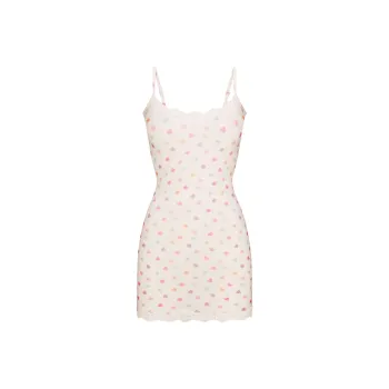 Skims Valentine's Day Collection Slip Dresses Women's MARBLE CANDY HEART PRINT/Marble Candy Heart Print