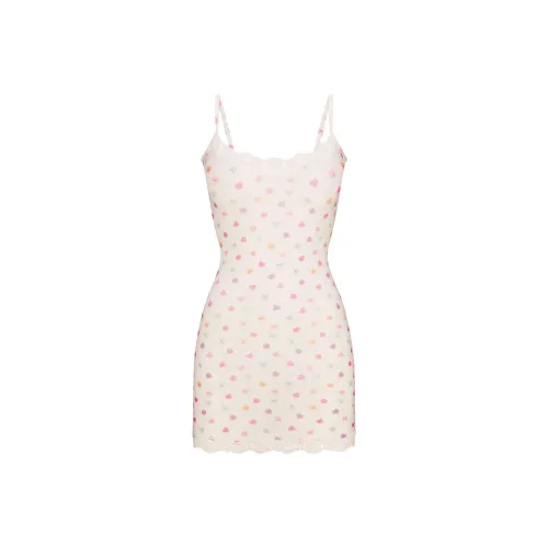 Skims Valentine's Day Collection Slip Dresses Women's MARBLE CANDY HEART PRINT/Marble Candy Heart Print