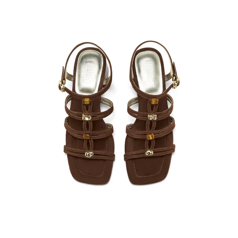 Joypeace Wishing Stone Roman Sandals Women's Coffee-2
