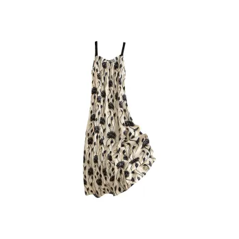 Cypress House Slip Dress Women's Navy Blue Water Lotus