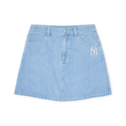 MLB SS24 New York Yankees Denim Short Skirts Women's Light Blue
