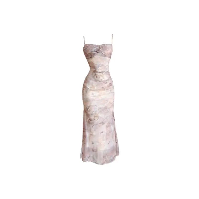 Udon House Slip Dress Women's Pink Purple-0