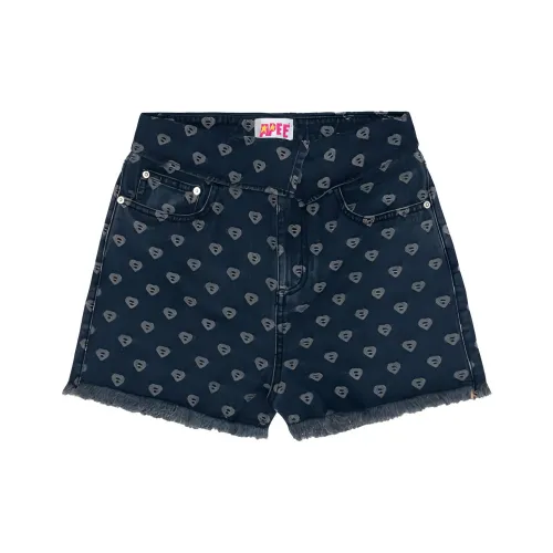 A BATHING APE Bape SS23 APEE By A BATHING APE Denim Shorts Women's Dark Blue