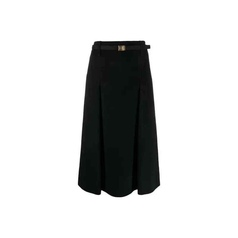 SAINT LAURENT Wool blend A line Midi Skirt-0
