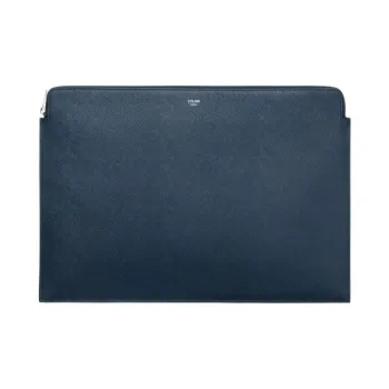 CELINE Grained Calfskin Clutch Men's Navy