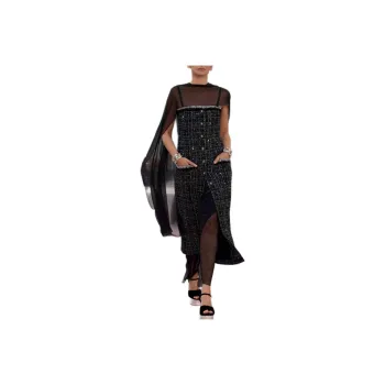CHANEL 25S Spring Summer Collection Slip Dresses Women's Black