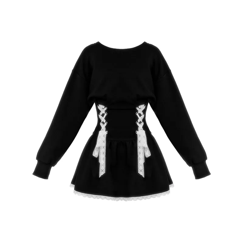 FLIM Long Sleeved Dress Women's Black-0