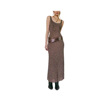 FREE PEOPLE Zoey Printed Maxi Dress Slip Dresses Women's Chocolate Combo/Chocolate