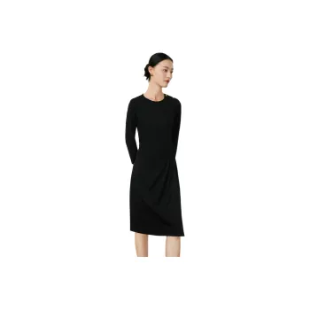 JZ. ANNAKRO Long Sleeved Dresses Women's Plain Black